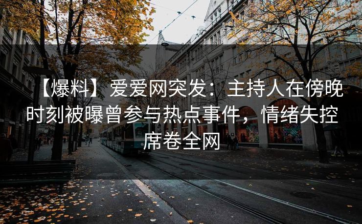 【爆料】爱爱网突发：主持人在傍晚时刻被曝曾参与热点事件，情绪失控席卷全网
